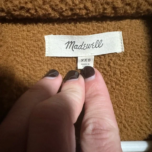 Madewell Brown Fleece Pullover, women’s xxs - Picture 5 of 7
